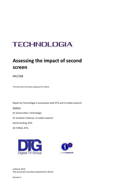 Assessing the Impact of Second Screen