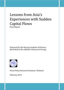 Lessons from Asia's Experiences with Sudden Capital Flows