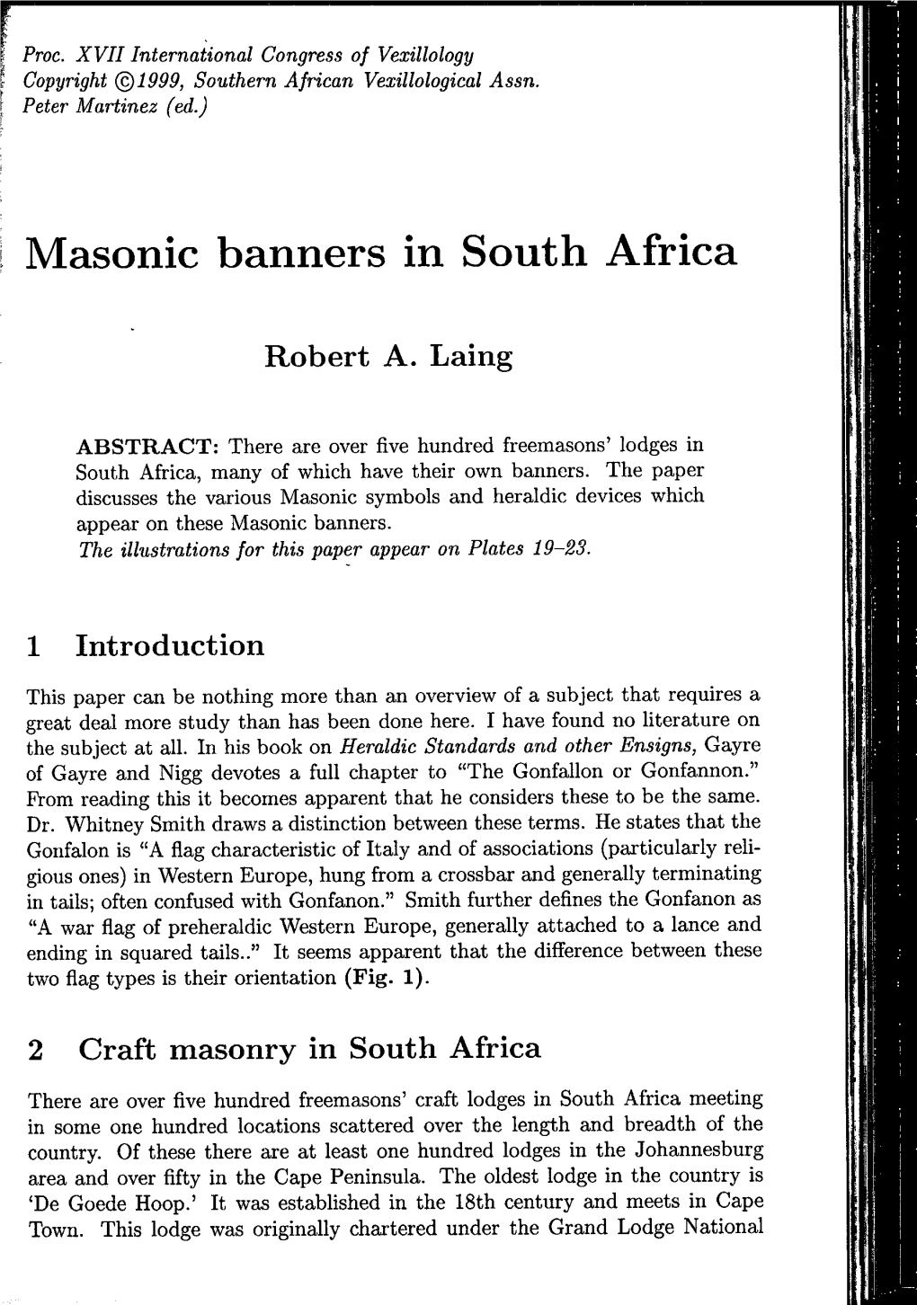 I Masonic Banners in South Africa