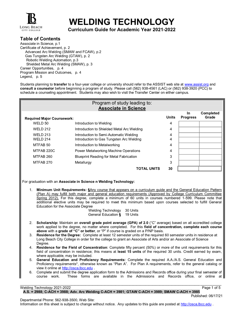 Welding Technology Curriculum Guide For Academic Year 2021 2022 Docslib