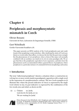 Chapter 4 Periphrasis and Morphosyntatic Mismatch in Czech
