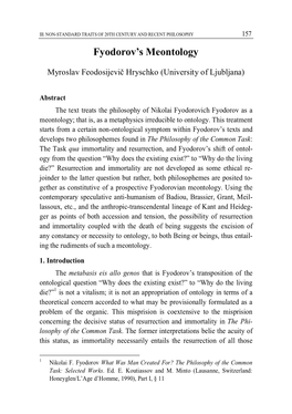 Fyodorov's Meontology