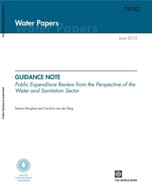Water and Sanitation Sector Public Expenditure Reviews—Selected Case Studies