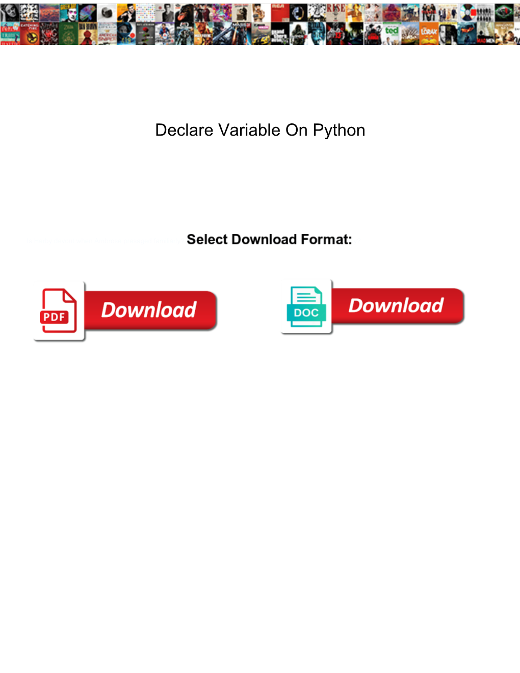 Declare Variable on Python