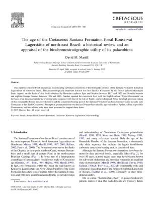 The Age of the Cretaceous Santana Formation Fossil Konservat