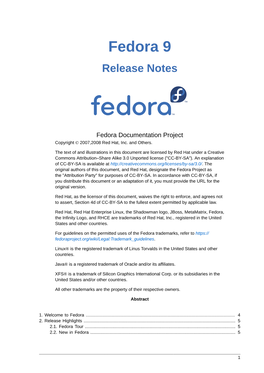 Fedora 9 Release Notes
