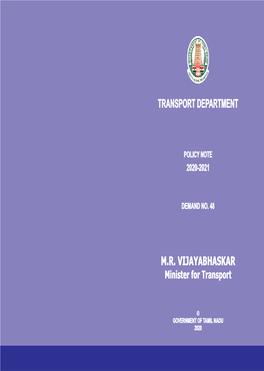 Transport Department M.R. Vijayabhaskar M.R. Vijayabhaskar