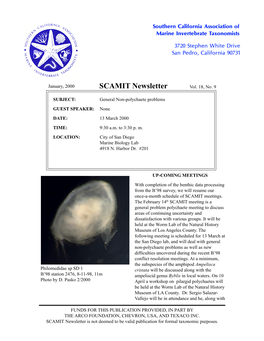 SCAMIT Newsletter Vol. 18 No. 9 2000 January