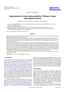 Plateau of Solar Axial Dipole Moment H