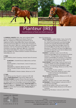 Planteur (IRE) Danehill Dancer Ex Plante Rare (Giant’S Causeway)