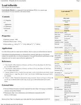 Lead Telluride - Wikipedia, the Free Encyclopedia Page 1