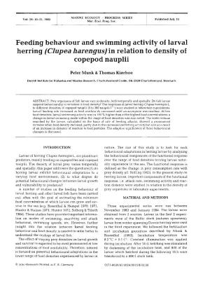 Feeding Behaviour and Swimming Activity of Larval Herring (Clupea Harengus) in Relation to Density of Copepod Nauplii