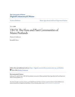 The Flora and Plant Communities of Maine Peatlands