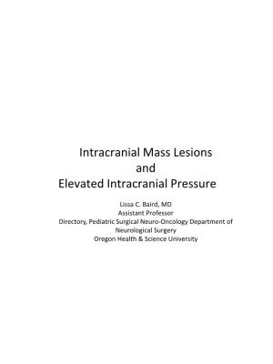 Intracranial Mass Lesions and Elevated Intracranial Pressure