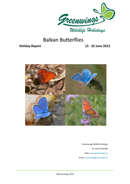 Balkan Butterflies Holiday Report 15 - 22 June 2013