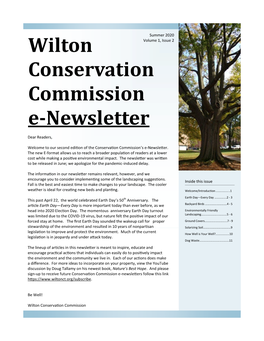 Wilton Conservation Commission E-Newsletter