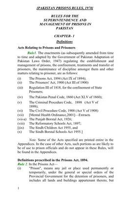 Pakistan Prisons Rules, 1978]