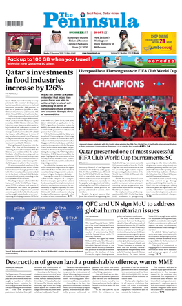 Qatar's Investments in Food Industries Increase By