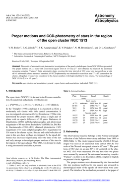 Proper Motions and CCD-Photometry of Stars in the Region of the Open Cluster NGC 1513