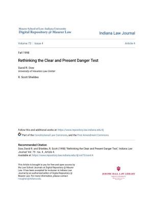 Rethinking the Clear and Present Danger Test