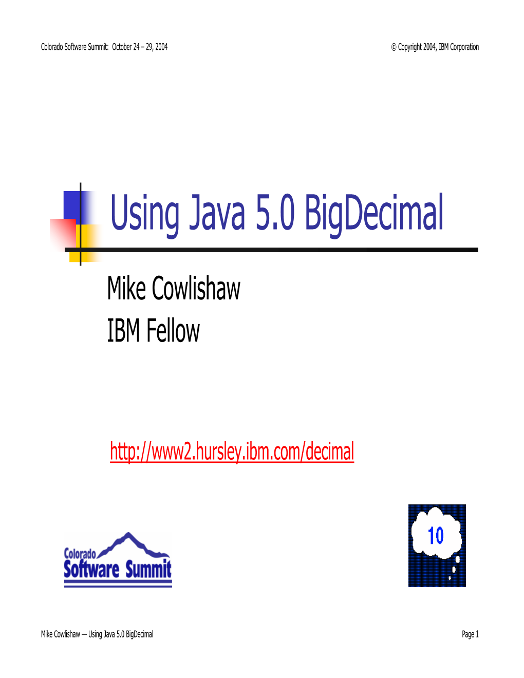 Using the Java 5.0 Bigdecimal Class