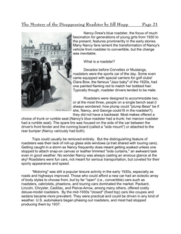 The Mystery of the Disappearing Roadster by Jill Hupp Page 21