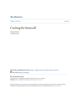 Cracking the Stonewall Norman Simms La Salle University