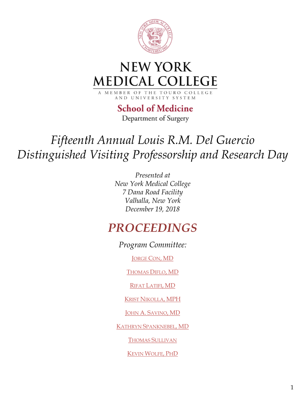 Delguercio Day Proceedings 2018