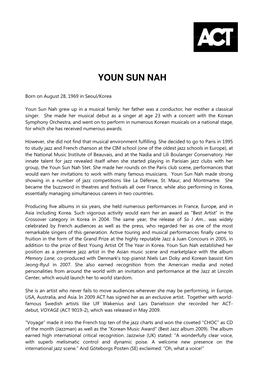 Youn Sun Nah Biographie English 2013