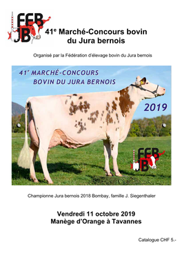 41E Marché-Concours Bovin Du Jura Bernois