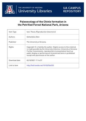 Paleoecology of the Chinee Formation in the Petrified Forest National Park, Arizona