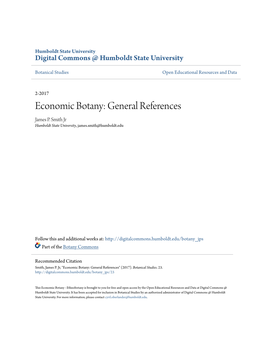 Economic Botany: General References James P