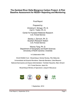 The Zambezi River Delta Mangrove Carbon Project: a Pilot Baseline Assessment for REDD+ Reporting and Monitoring
