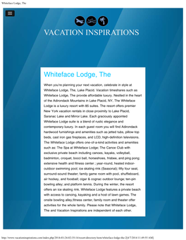 Whiteface Lodge, The