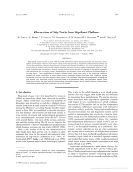 Observations of Ship Tracks from Ship-Based Platforms