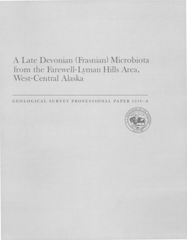 A Late Devonian (Frasnian) Microbiota from the Farewell-Lyman Hills Area, West-Central Alaska