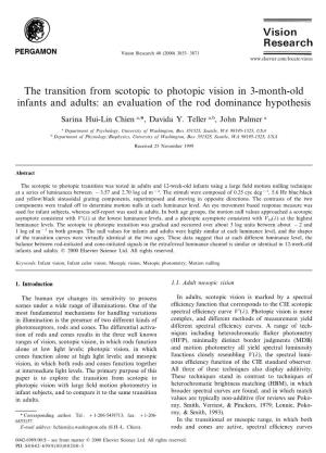 The Transition from Scotopic to Photopic Vision in 3-Month-Old Infants and Adults: an Evaluation of the Rod Dominance Hypothesis