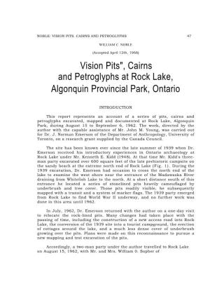 "Vision Pits", Cairns and Petroglyphs at Rock Lake, Algonquin Provincial Park, Ontario