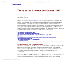Tanks at the Chemin Des Dames 1917