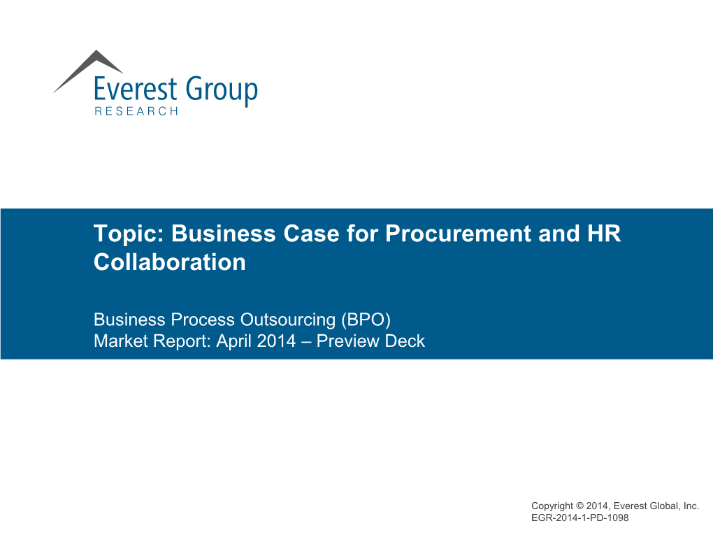 Business Case for Procurement and HR Collaboration