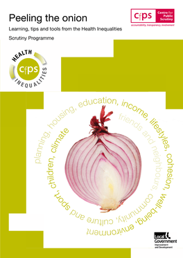 Peeling the Onion Learning, Tips and Tools from the Health Inequalities Scrutiny Programme