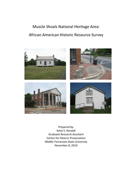 Muscle Shoals National Heritage Area: African American Historic Resource Survey