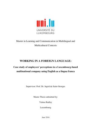 Working in a Foreign Language
