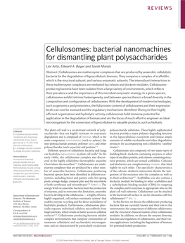 Cellulosomes: Bacterial Nanomachines for Dismantling Plant Polysaccharides