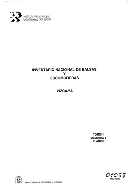 Inventario Nacional De Balsas Y Escombreras Vizcaya
