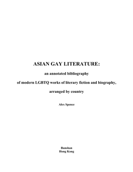 Asian Gay Literature