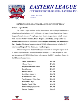 Eastern League of Professional Baseball Clubs, Inc