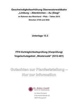 Limburg – Altenkirchen – Au (Sieg)“ Im Rahmen Des Rheinland – Pfalz – Taktes 2015 Strecken 3730 Und 3032