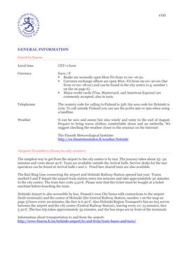 General Information Sheet