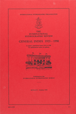 General Index 1923 - 1990